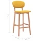 Бар табуретки, 2 бр, горчица, текстил