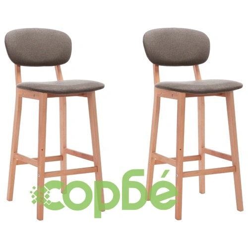 Бар табуретки, 2 бр, таупе, текстил ➤ топ цена ➤ sorbe.bg
