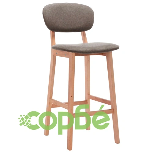 Бар табуретки, 2 бр, таупе, текстил ➤ топ цена ➤ sorbe.bg