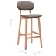 Бар табуретки, 2 бр, таупе, текстил