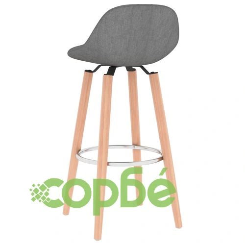 Бар табуретки, 2 бр, светлосиви, текстил ➤ топ цена ➤ sorbe.bg