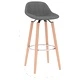Бар табуретки, 2 бр, светлосиви, текстил