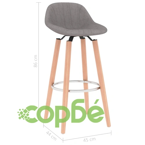 Бар табуретки, 2 бр, таупе, текстил ➤ топ цена ➤ sorbe.bg