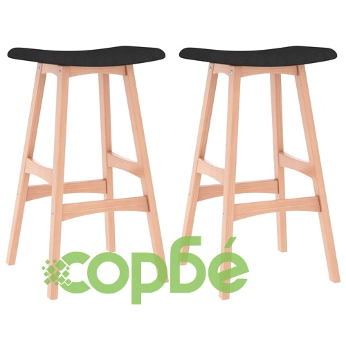 Бар табуретки, 2 бр, черни, текстил  ➤ топ цена ➤ sorbe.bg