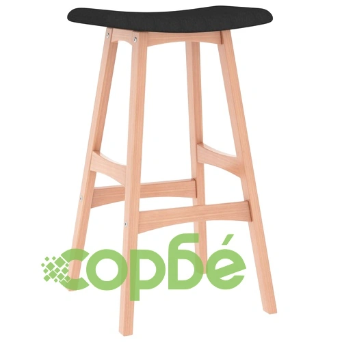 Бар табуретки, 2 бр, черни, текстил  ➤ топ цена ➤ sorbe.bg