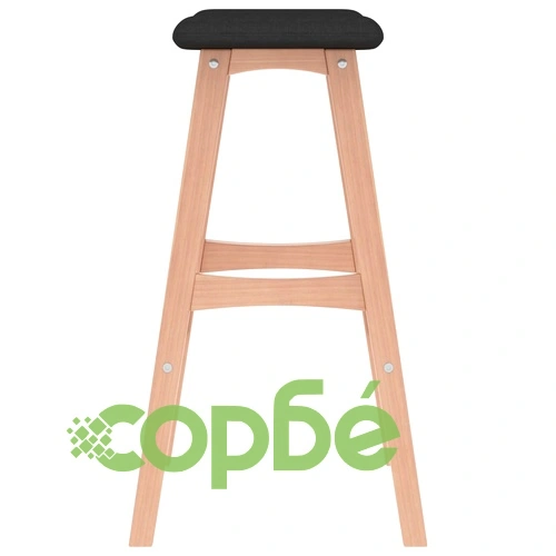 Бар табуретки, 2 бр, черни, текстил  ➤ топ цена ➤ sorbe.bg