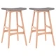 Бар табуретки, 2 бр, таупе, текстил 