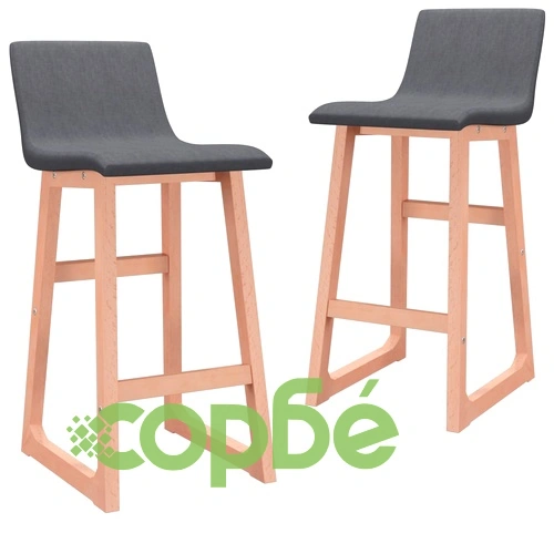 Бар табуретки, 2 бр, тъмносиви, текстил ➤ топ цена ➤ sorbe.bg