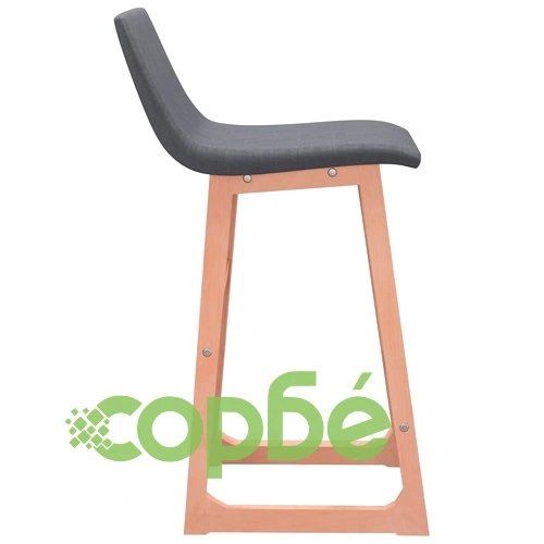 Бар табуретки, 2 бр, тъмносиви, текстил ➤ топ цена ➤ sorbe.bg