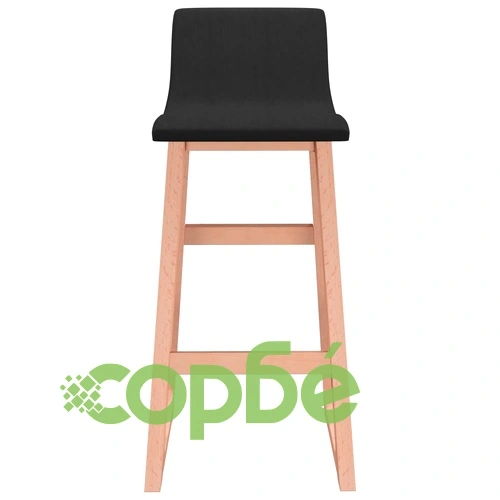 Бар табуретки, 2 бр, черни, текстил ➤ топ цена ➤ sorbe.bg