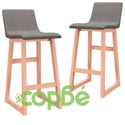 Бар табуретки, 2 бр, таупе, текстил ➤ топ цена ➤ sorbe.bg