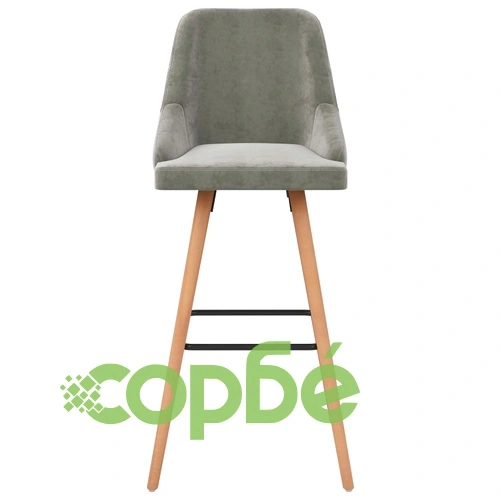Бар табуретки, 2 бр, светлосиви, кадифе ➤ топ цена ➤ sorbe.bg