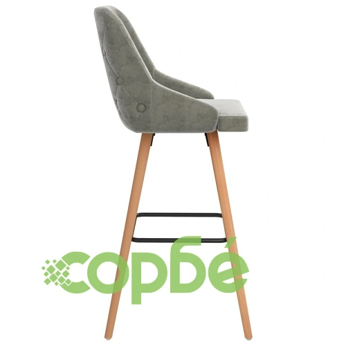 Бар табуретки, 2 бр, светлосиви, кадифе ➤ топ цена ➤ sorbe.bg