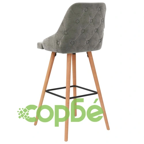 Бар табуретки, 2 бр, светлосиви, кадифе ➤ топ цена ➤ sorbe.bg