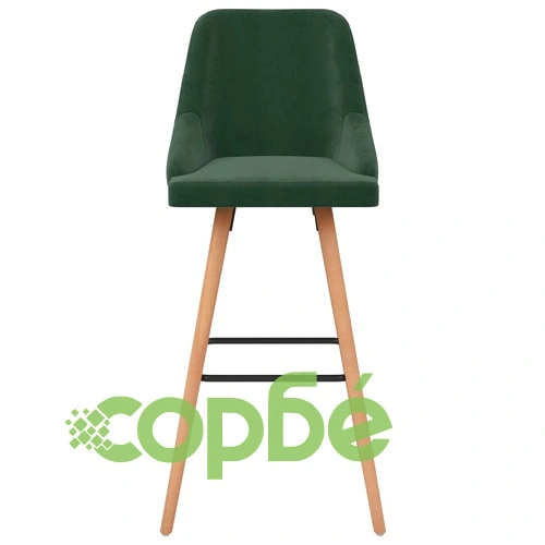 Бар табуретки, 2 бр, тъмнозелени, кадифе ➤ топ цена ➤ sorbe.bg