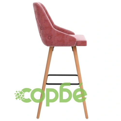 Бар табуретки, 2 бр, розови, кадифе ➤ топ цена ➤ sorbe.bg