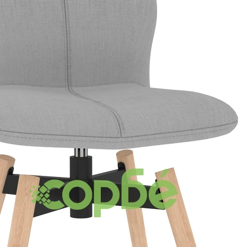 Въртящи се бар столове, 2 бр, светлосиви, текстил ➤ топ цена ➤ sorbe.bg