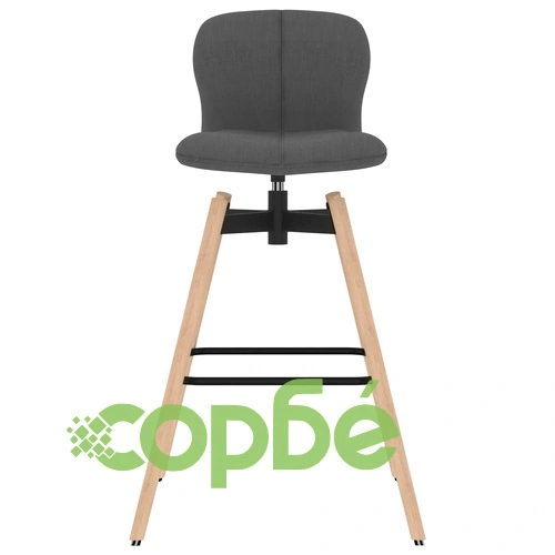 Въртящи се бар столове, 2 бр, тъмносиви, текстил ➤ топ цена ➤ sorbe.bg