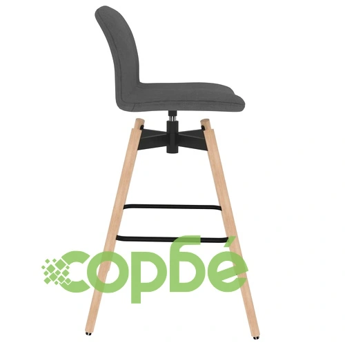 Въртящи се бар столове, 2 бр, тъмносиви, текстил ➤ топ цена ➤ sorbe.bg