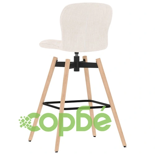 Въртящи се бар столове, 2 бр, кремави, текстил ➤ топ цена ➤ sorbe.bg