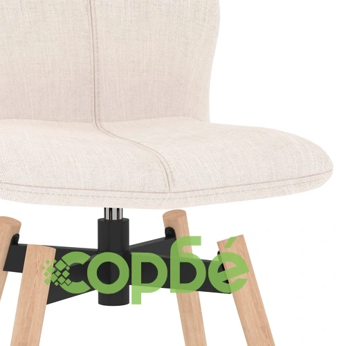 Въртящи се бар столове, 2 бр, кремави, текстил ➤ топ цена ➤ sorbe.bg