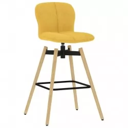 Въртящи се бар столове, 2 бр, жълти, текстил
