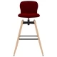 Въртящи се бар столове, 2 бр, виненочервени, текстил