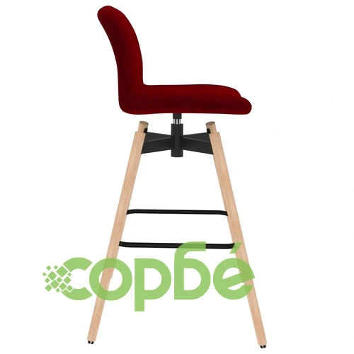 Въртящи се бар столове, 2 бр, виненочервени, текстил ➤ топ цена ➤ sorbe.bg