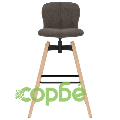 Въртящи се бар столове, 2 бр, таупе, текстил ➤ топ цена ➤ sorbe.bg