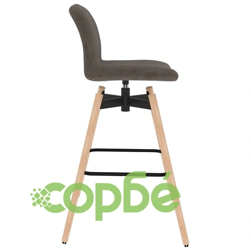 Въртящи се бар столове, 2 бр, таупе, текстил ➤ топ цена ➤ sorbe.bg