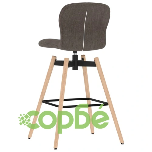 Въртящи се бар столове, 2 бр, таупе, текстил ➤ топ цена ➤ sorbe.bg