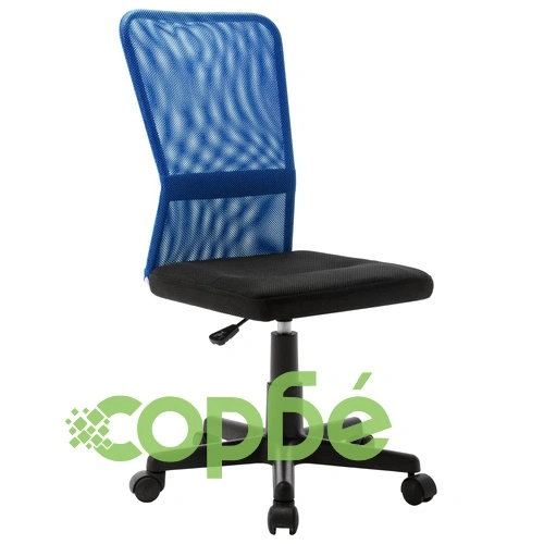 Офис стол, черно и синьо, 44x52x100 см, мрежест плат ➤ топ цена ➤ sorbe.bg