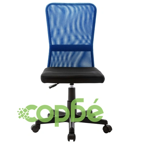 Офис стол, черно и синьо, 44x52x100 см, мрежест плат ➤ топ цена ➤ sorbe.bg