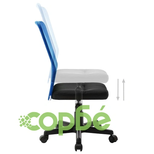 Офис стол, черно и синьо, 44x52x100 см, мрежест плат ➤ топ цена ➤ sorbe.bg