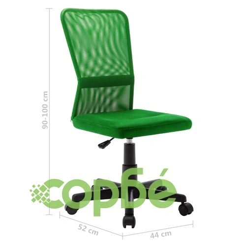 Офис стол, зелен, 44x52x100 см, мрежест плат ➤ топ цена ➤ sorbe.bg