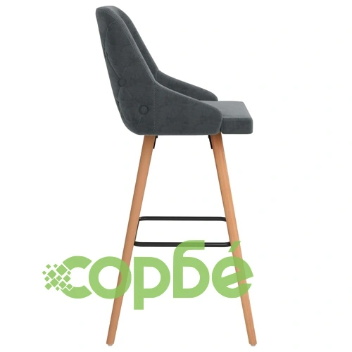 Бар табуретки, 2 бр, тъмносиви, кадифе ➤ топ цена ➤ sorbe.bg