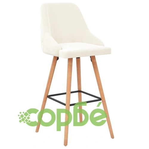 Бар табуретки, 2 бр, кремави, кадифе ➤ топ цена ➤ sorbe.bg
