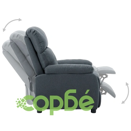 Реклайнер стол, светлосив, текстил ➤ топ цена ➤ sorbe.bg