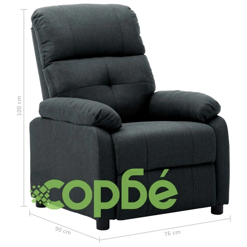 Реклайнер, тъмносив, текстил ➤ топ цена ➤ sorbe.bg