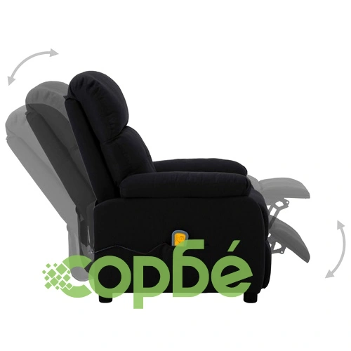 Масажен стол, черен, текстил ➤ топ цена ➤ sorbe.bg