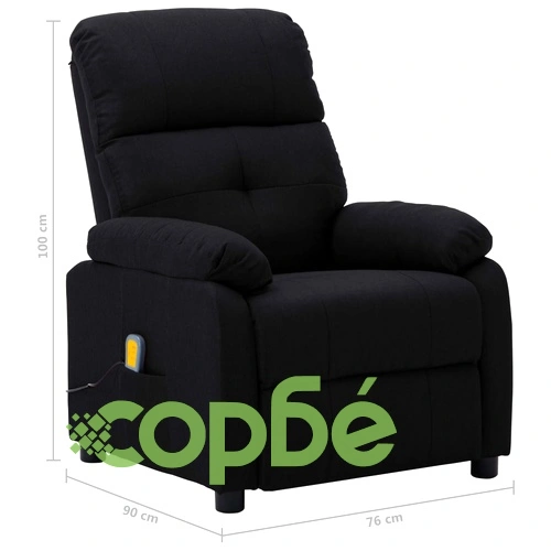 Масажен стол, черен, текстил ➤ топ цена ➤ sorbe.bg