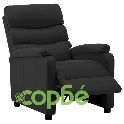 Реклайнер, черен, изкуствена кожа ➤ топ цена ➤ sorbe.bg