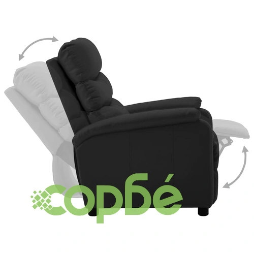 Реклайнер, черен, изкуствена кожа ➤ топ цена ➤ sorbe.bg