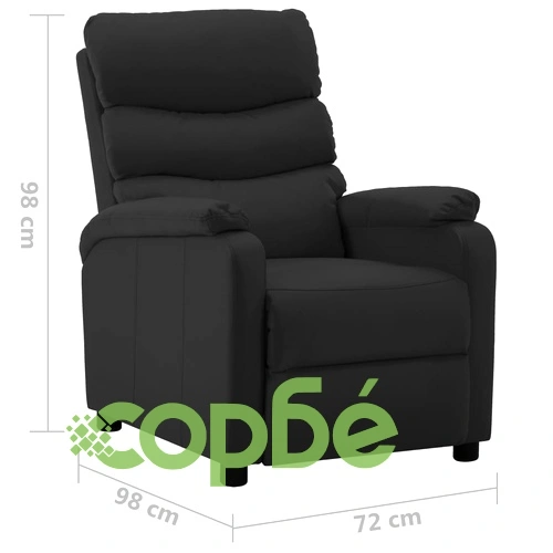 Реклайнер, черен, изкуствена кожа ➤ топ цена ➤ sorbe.bg