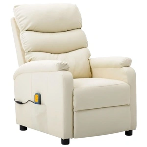 Масажен стол, кремав, изкуствена кожа