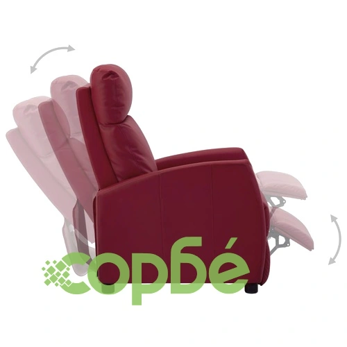 Реклайнер стол, виненочервен, изкуствена кожа ➤ топ цена ➤ sorbe.bg