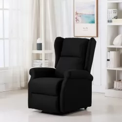 Изправящ стол, черен, текстил