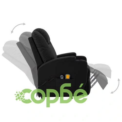 Изправящ масажен стол, черен, изкуствена кожа ➤ топ цена ➤ sorbe.bg