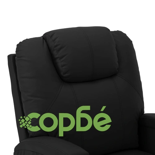 Изправящ масажен стол, черен, изкуствена кожа ➤ топ цена ➤ sorbe.bg