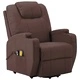 Изправящ масажен стол, кафяв, изкуствена кожа